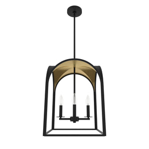 Hunter - 19082 - Four Light Pendant - Dukestown - Natural Black Iron