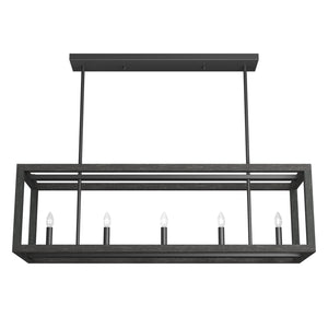 Hunter - 19090 - Five Light Chandelier - Squire Manor - Matte Black