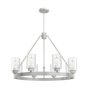 Hunter - 19135 - Eight Light Chandelier - Hartland - Brushed Nickel