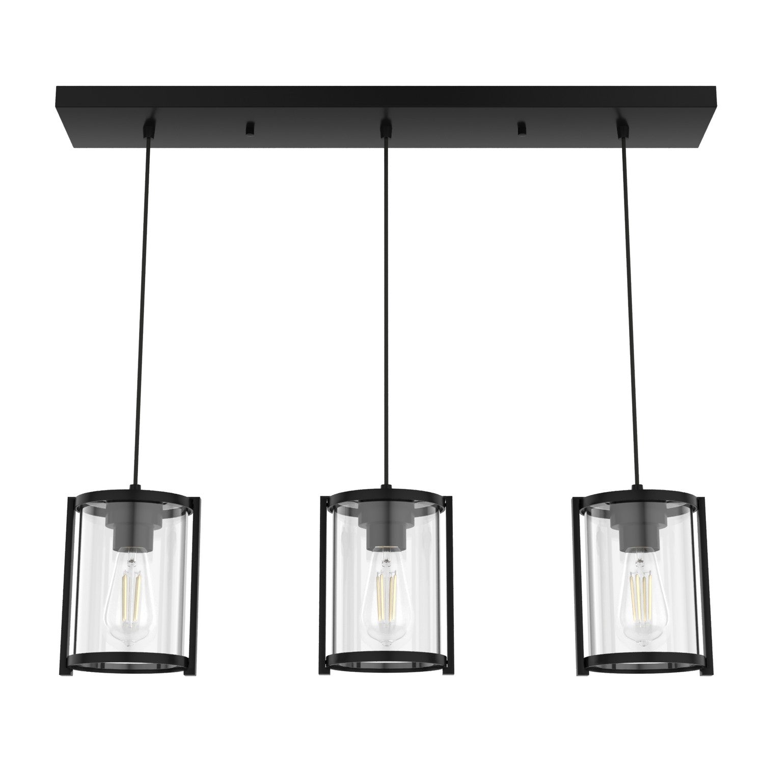Hunter - 19137 - Three Light Pendant - Astwood - Matte Black