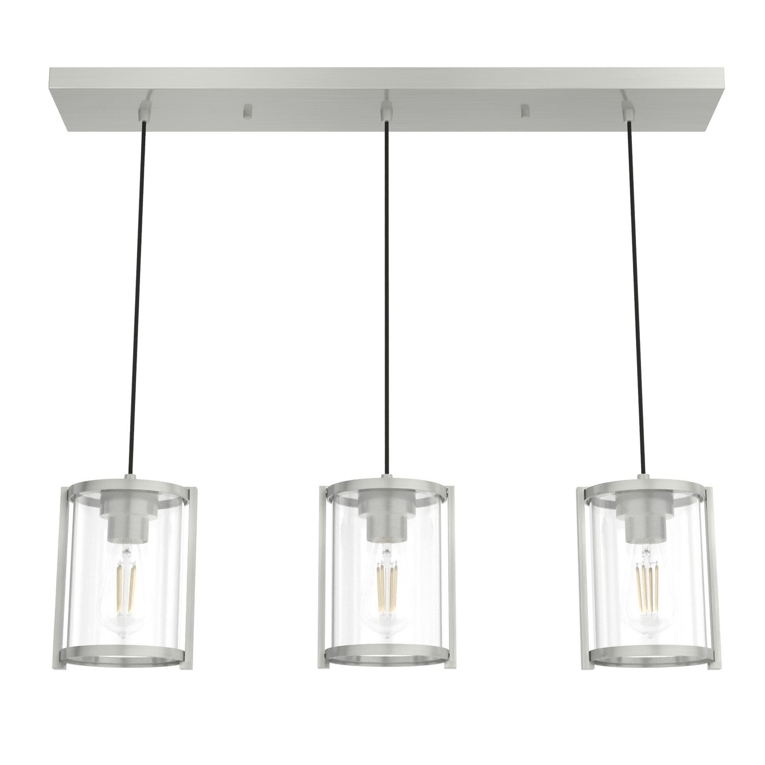 Hunter - 19138 - Three Light Pendant - Astwood - Brushed Nickel
