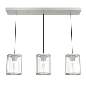 Hunter - 19138 - Three Light Pendant - Astwood - Brushed Nickel