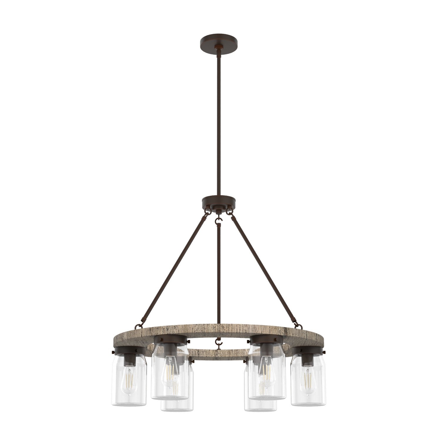 Hunter - 19210 - Six Light Chandelier - Devon Park - Onyx Bengal