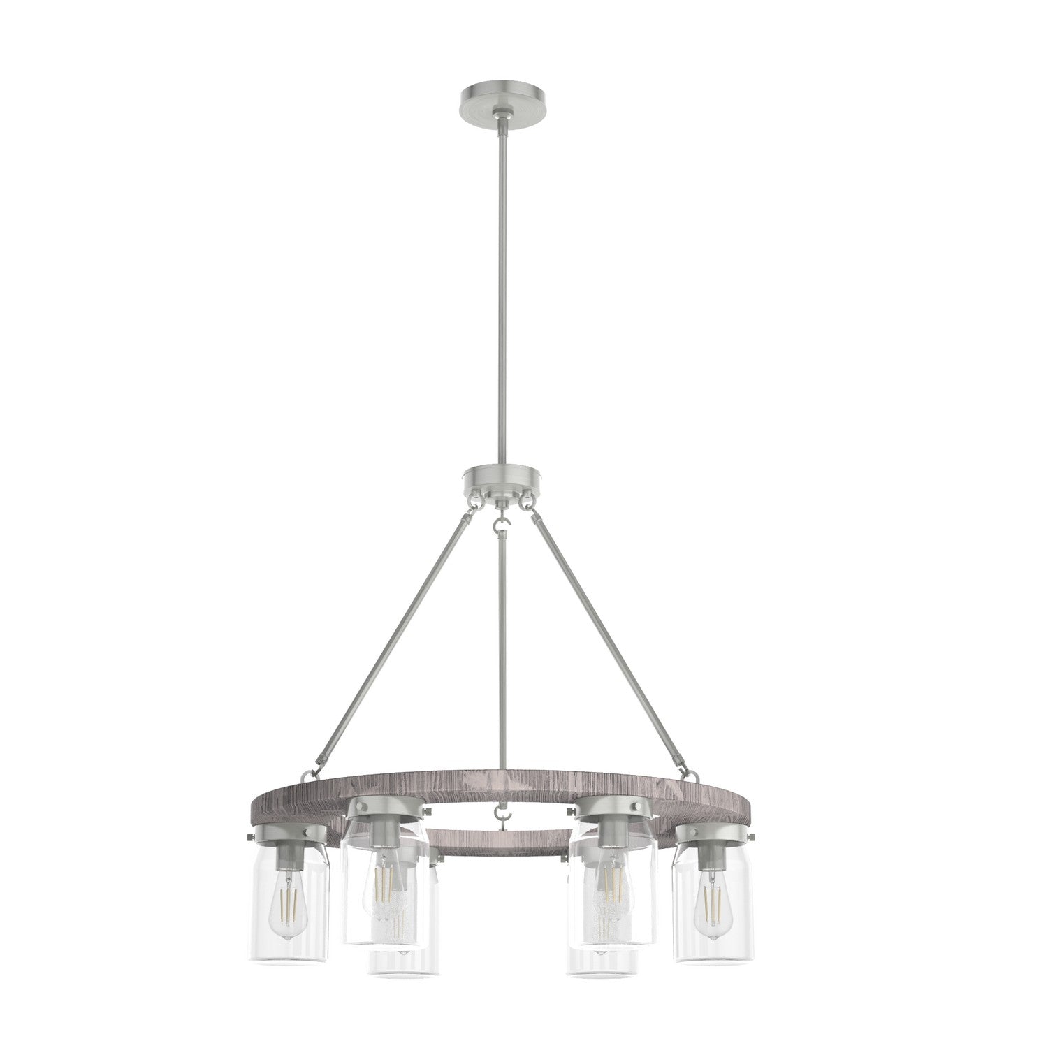 Hunter - 19211 - Six Light Chandelier - Devon Park - Brushed Nickel