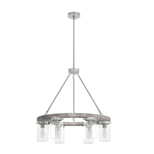 Hunter - 19211 - Six Light Chandelier - Devon Park - Brushed Nickel