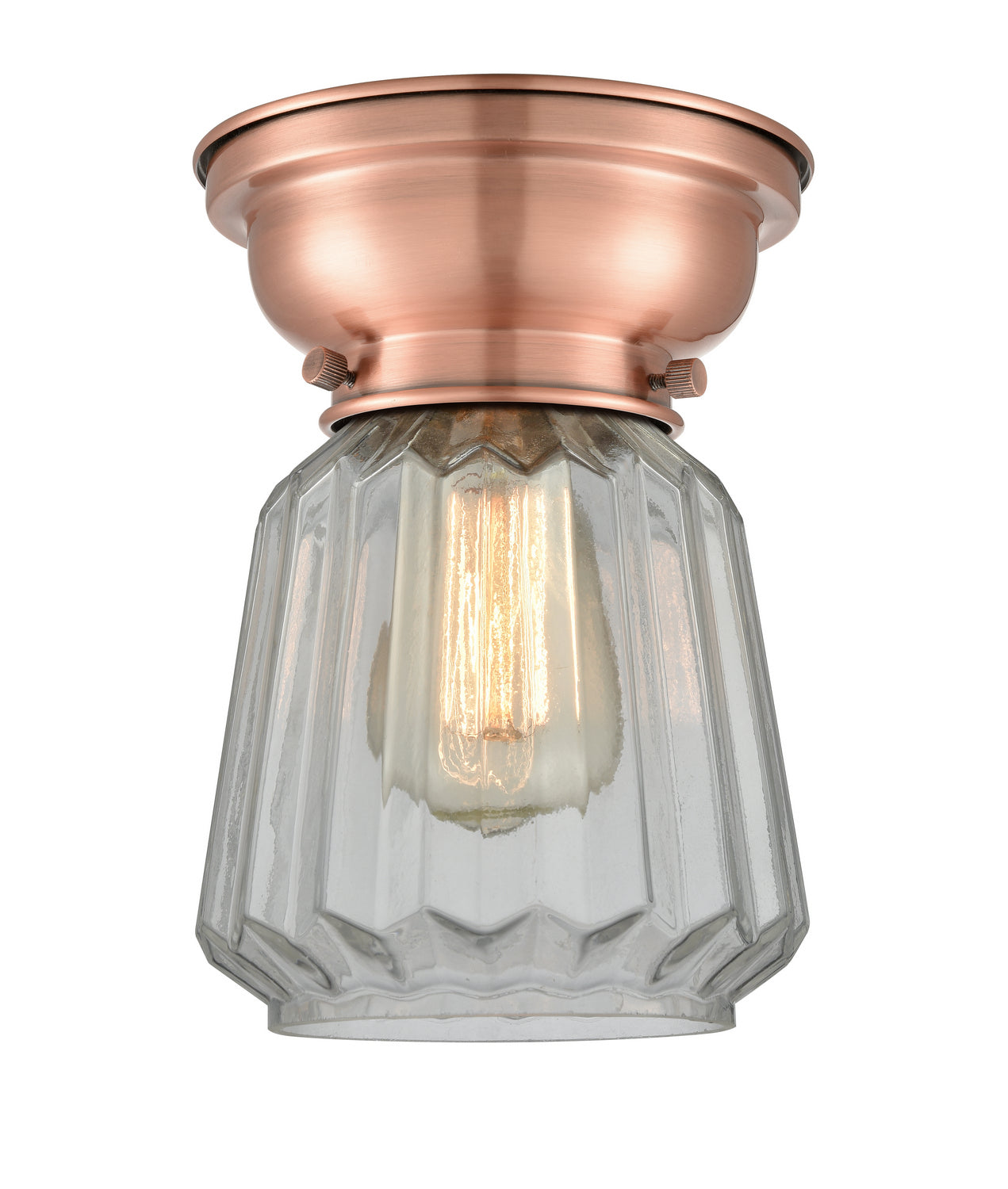 Innovations - 623-1F-AC-G142 - One Light Flush Mount - Franklin Restoration - Antique Copper