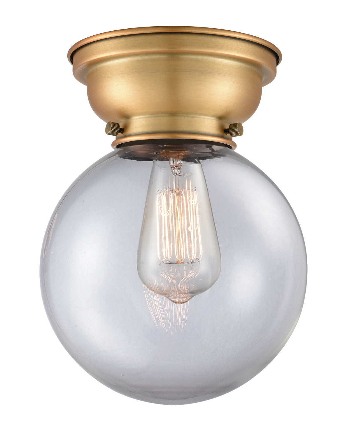 Innovations - 623-1F-BB-G202-8 - One Light Flush Mount - Franklin Restoration - Brushed Brass