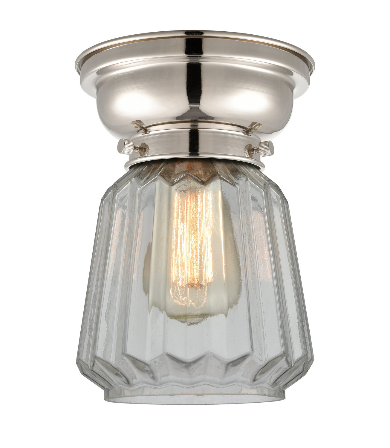 Innovations - 623-1F-PN-G142 - One Light Flush Mount - Franklin Restoration - Polished Nickel