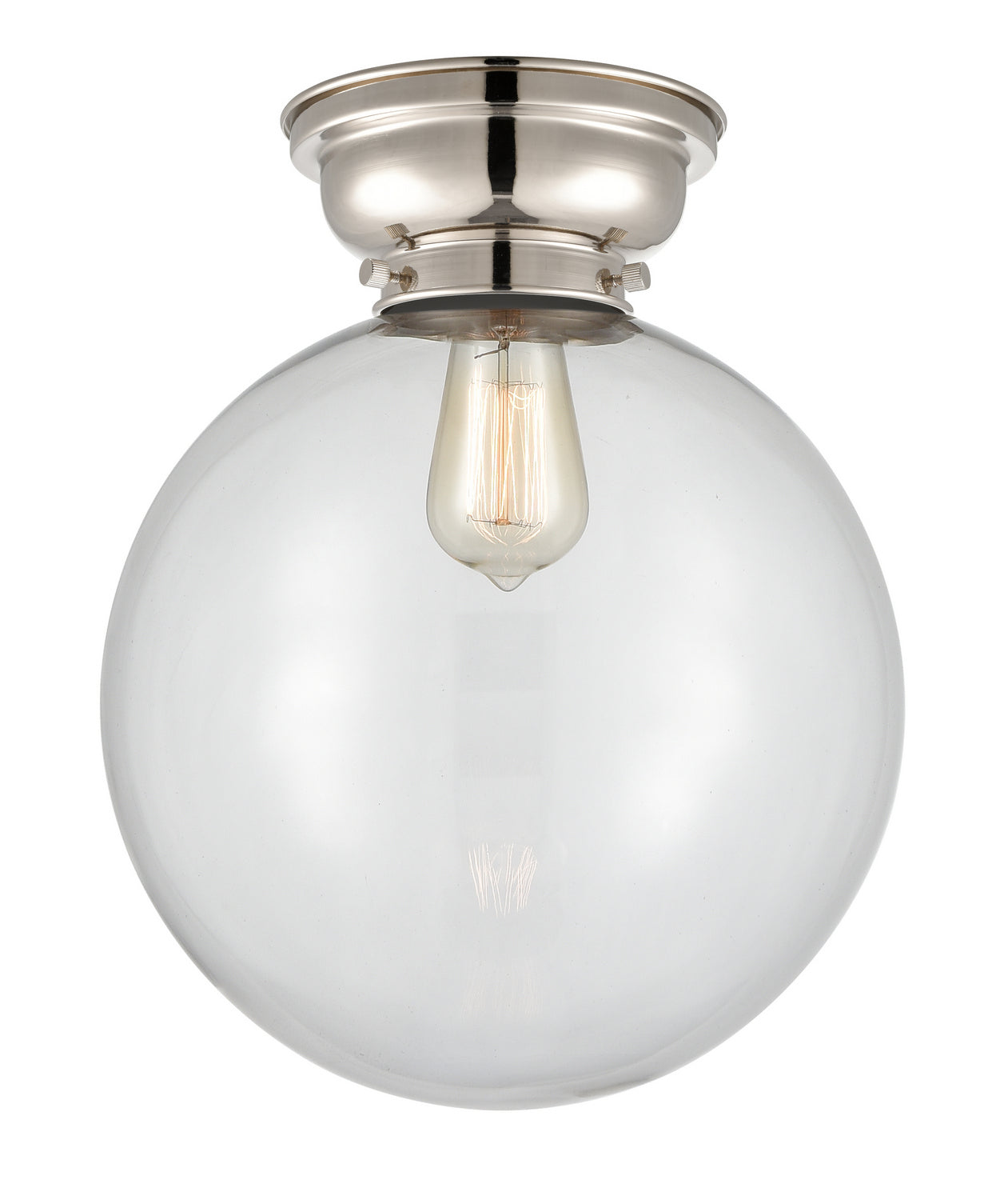 Innovations - 623-1F-PN-G202-12 - One Light Flush Mount - Franklin Restoration - Polished Nickel