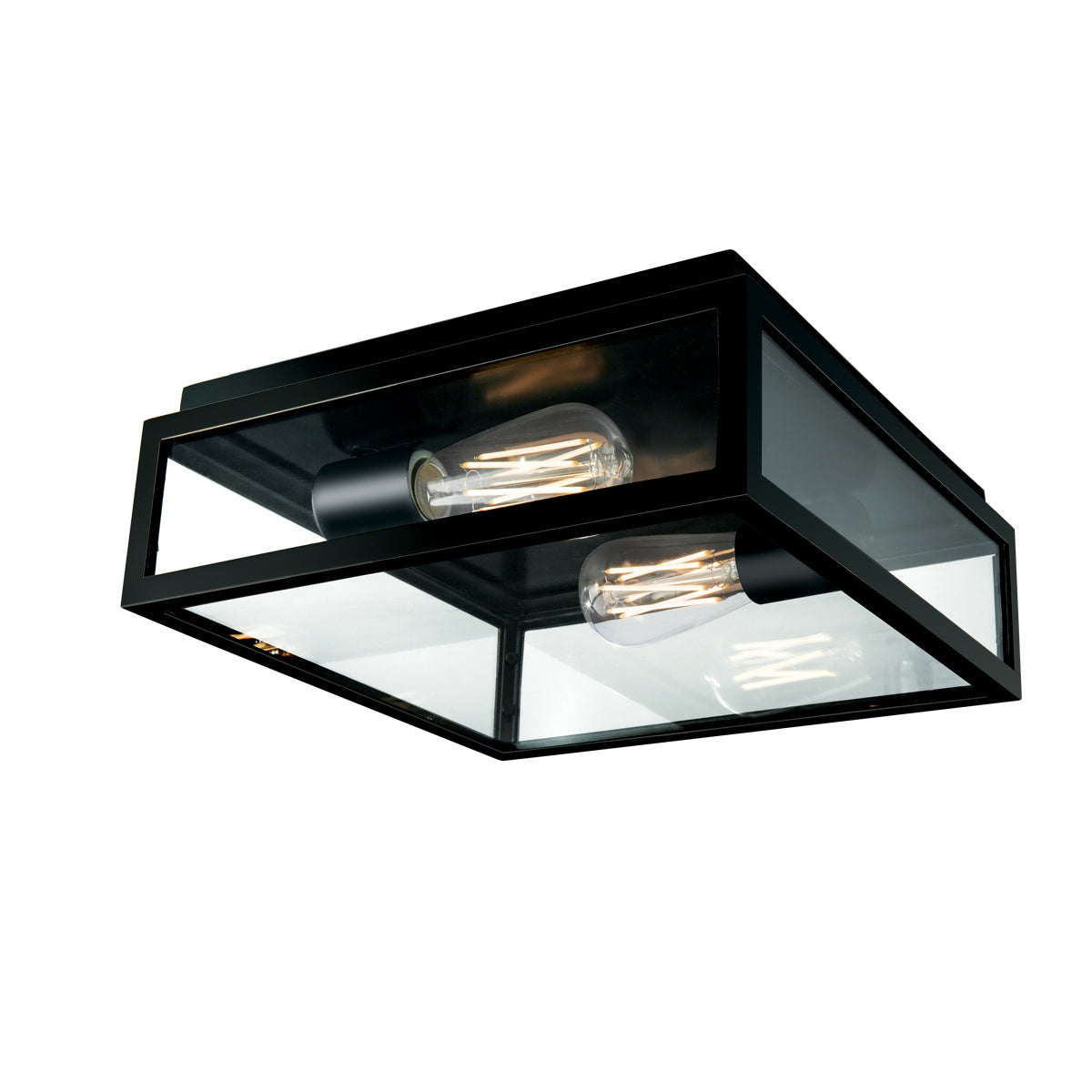 Norwell Lighting - 1184-MB-CL - Two Light Outdoor Flush Mount - Capture - Matte Black