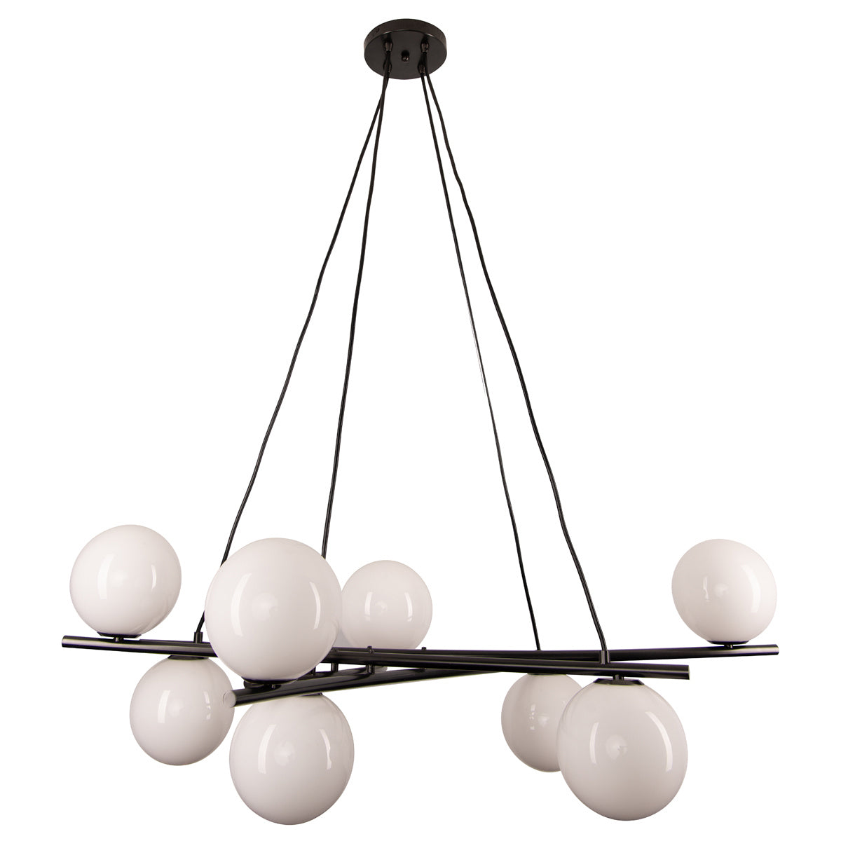 Norwell Lighting - 9680-ADB-OP - Eight Light Pendant - Perch - Acid Dipped Black