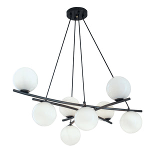 Norwell Lighting - 9680-ADB-OP - Eight Light Pendant - Perch - Acid Dipped Black