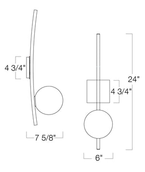 Norwell Lighting - 9681-ADB-OP - One Light Wall Sconce - Perch - Acid Dipped Black