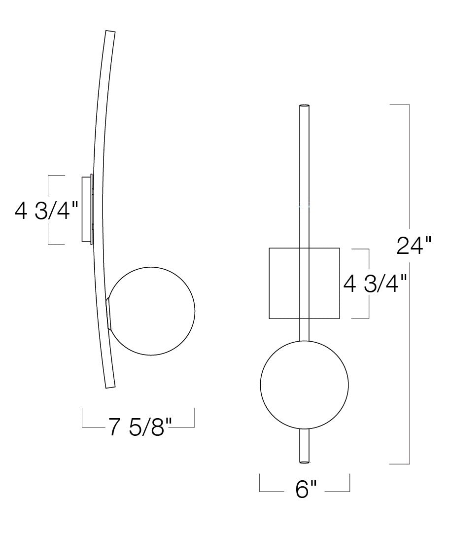 Norwell Lighting - 9681-ADB-OP - One Light Wall Sconce - Perch - Acid Dipped Black