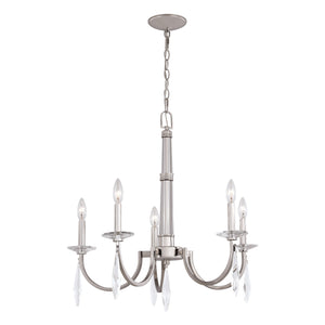 Vaxcel - H0243 - Five Light Chandelier - Hoyne - Polished Nickel