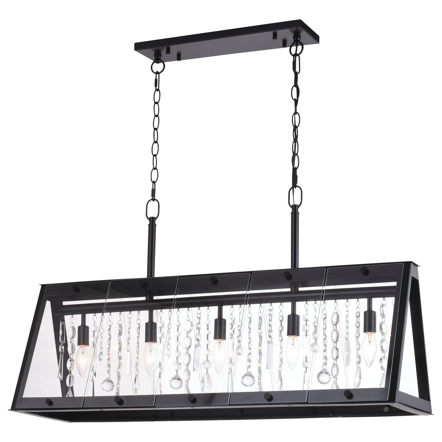Vaxcel - H0244 - Five Light Linear Chandelier - Tremont - Matte Black