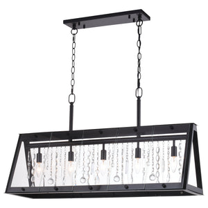 Vaxcel - H0244 - Five Light Linear Chandelier - Tremont - Matte Black