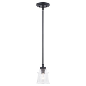 Vaxcel - P0306 - One Light Mini Pendant - Toledo - Matte Black