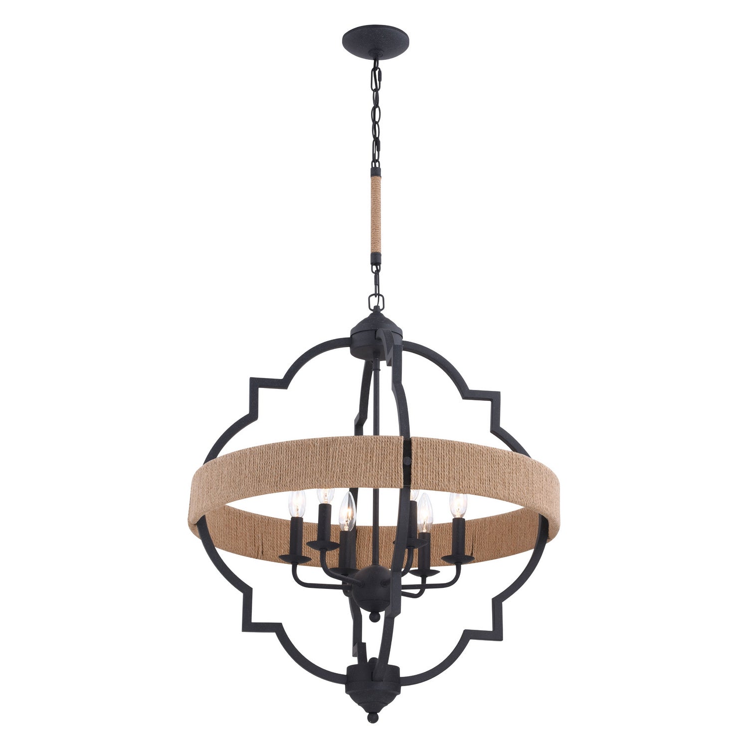 Vaxcel - P0309 - Six Light Pendant - Beaumont - Textured Gray