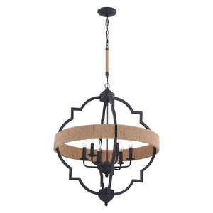 Vaxcel - P0309 - Six Light Pendant - Beaumont - Textured Gray