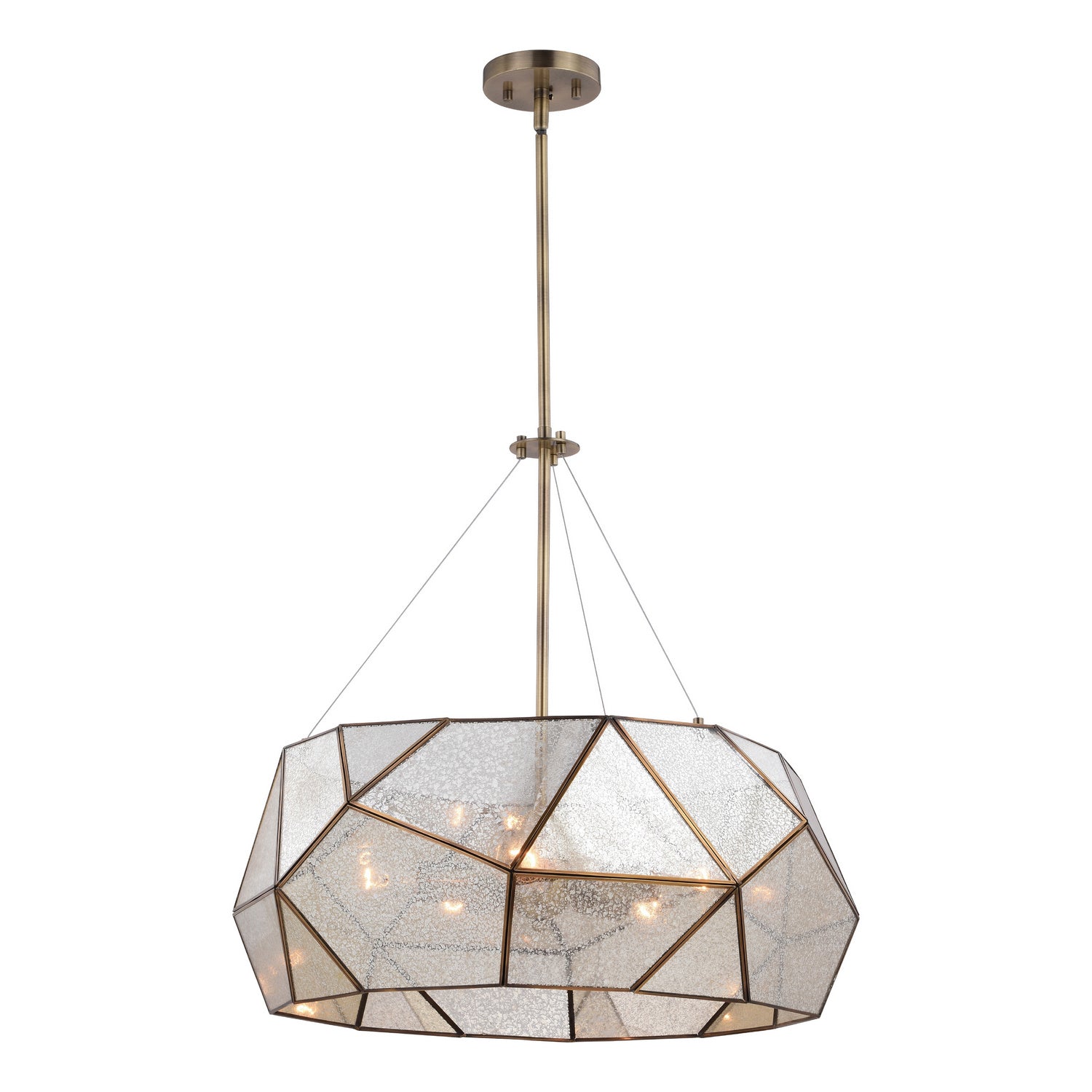 Vaxcel - P0318 - Five Light Pendant - Euclid - Aged Brass