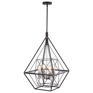 Vaxcel - P0328 - Four Light Pendant - Bartlett - Oil Rubbed Bronze and Satin Nickel