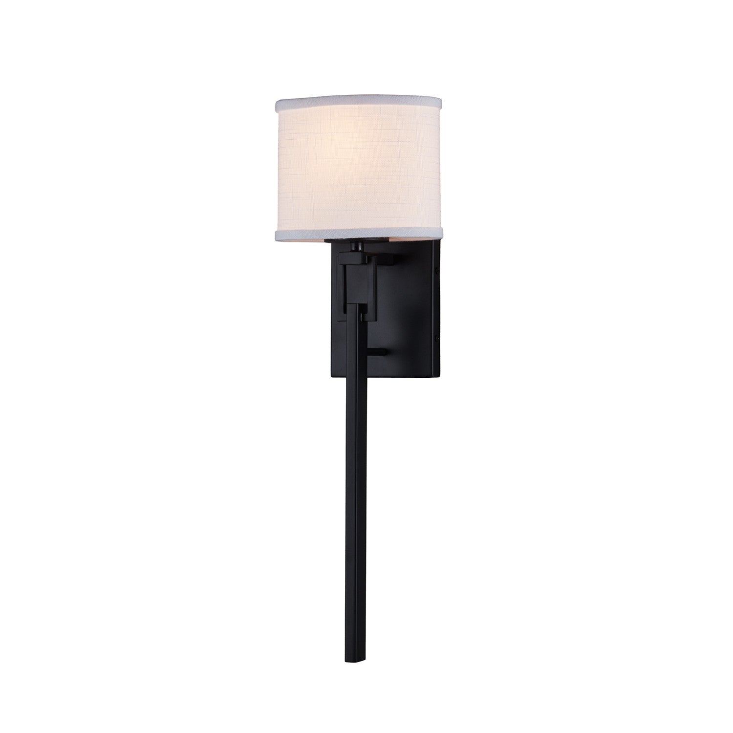 Justice Designs - FAB-4401-WHTE-MBLK - One Light Wall Sconce - Textile - Matte Black