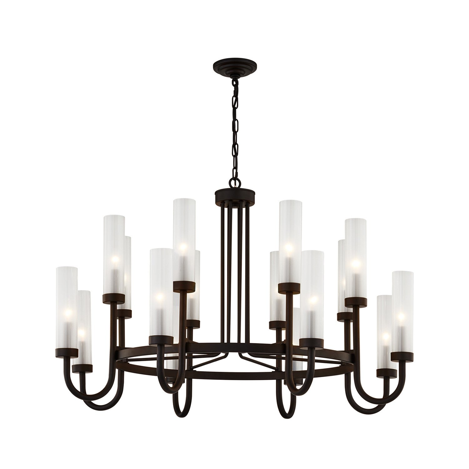 Justice Designs - FSN-4345-CLFR-DBRZ - 16 Light Chandelier - Fusion - Dark Bronze