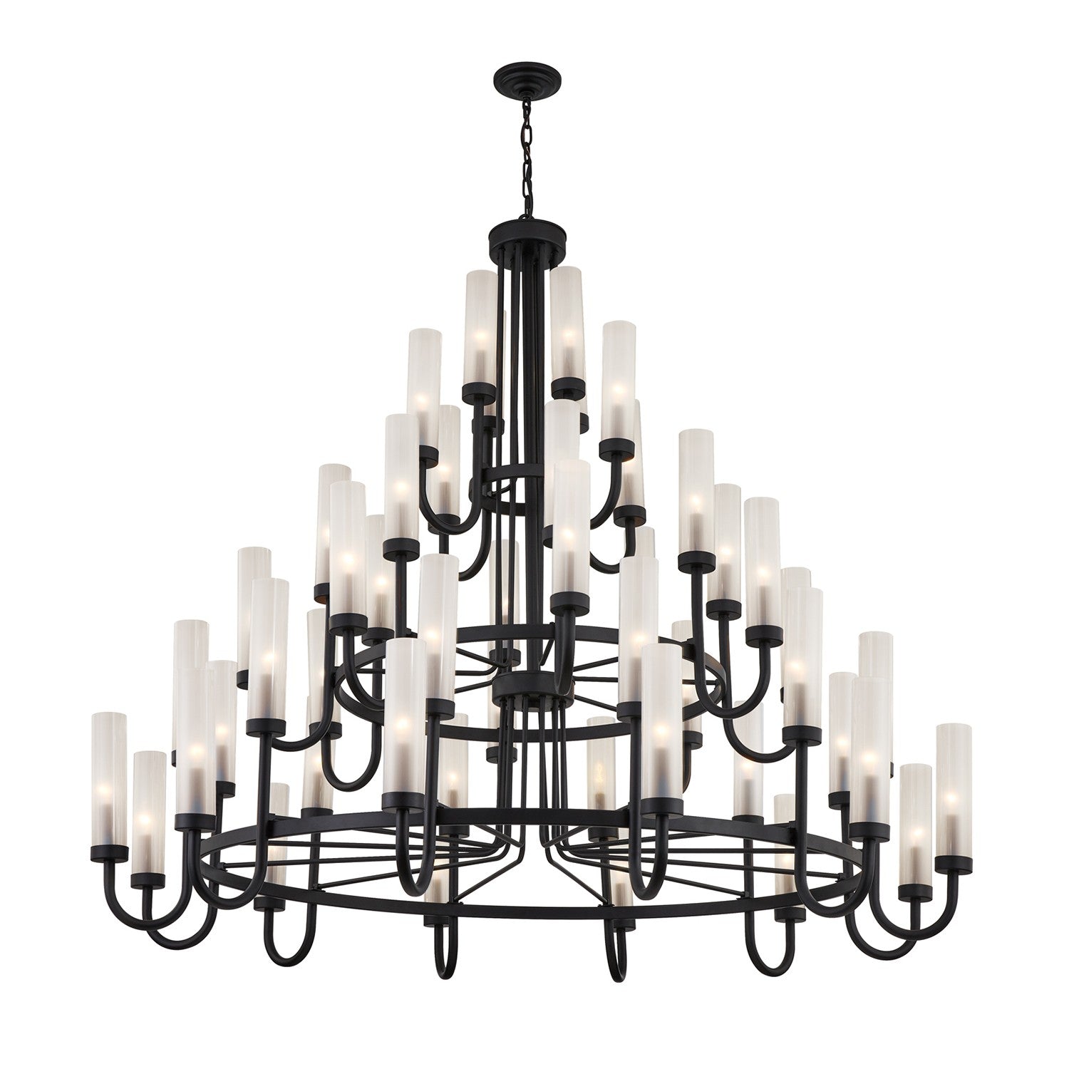 Justice Designs - FSN-4346-CLFR-MBLK - 48 Light Chandelier - Fusion - Matte Black