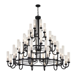 Justice Designs - FSN-4346-CLFR-MBLK - 48 Light Chandelier - Fusion - Matte Black