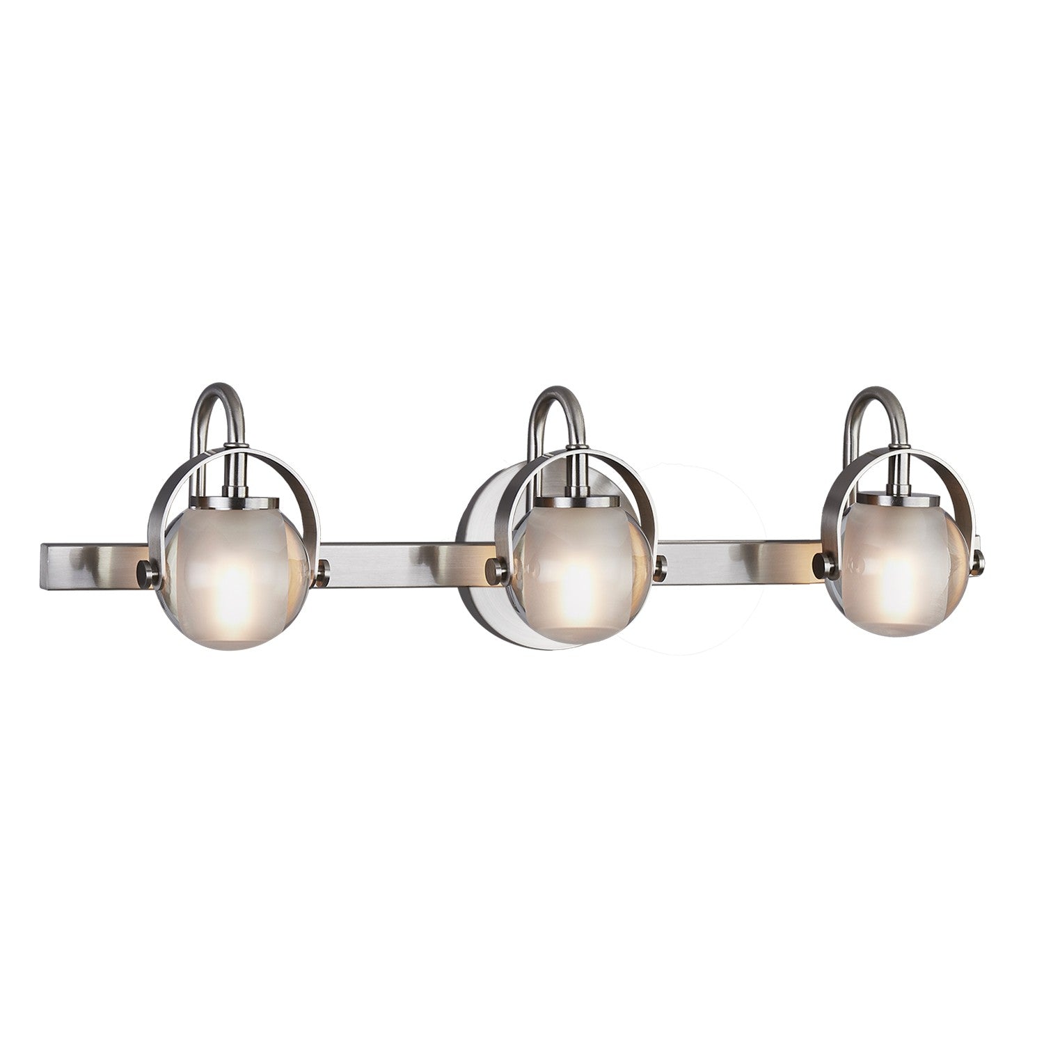 Justice Designs - FSN-8063-CLOP-NCKL - Three Light Bath Bar - Fusion - Brushed Nickel