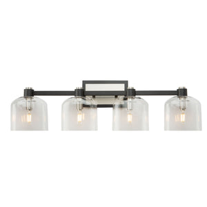 Artcraft - AC11694NB - Four Light Vanity - Lyndon - Black and Brushed Nickel