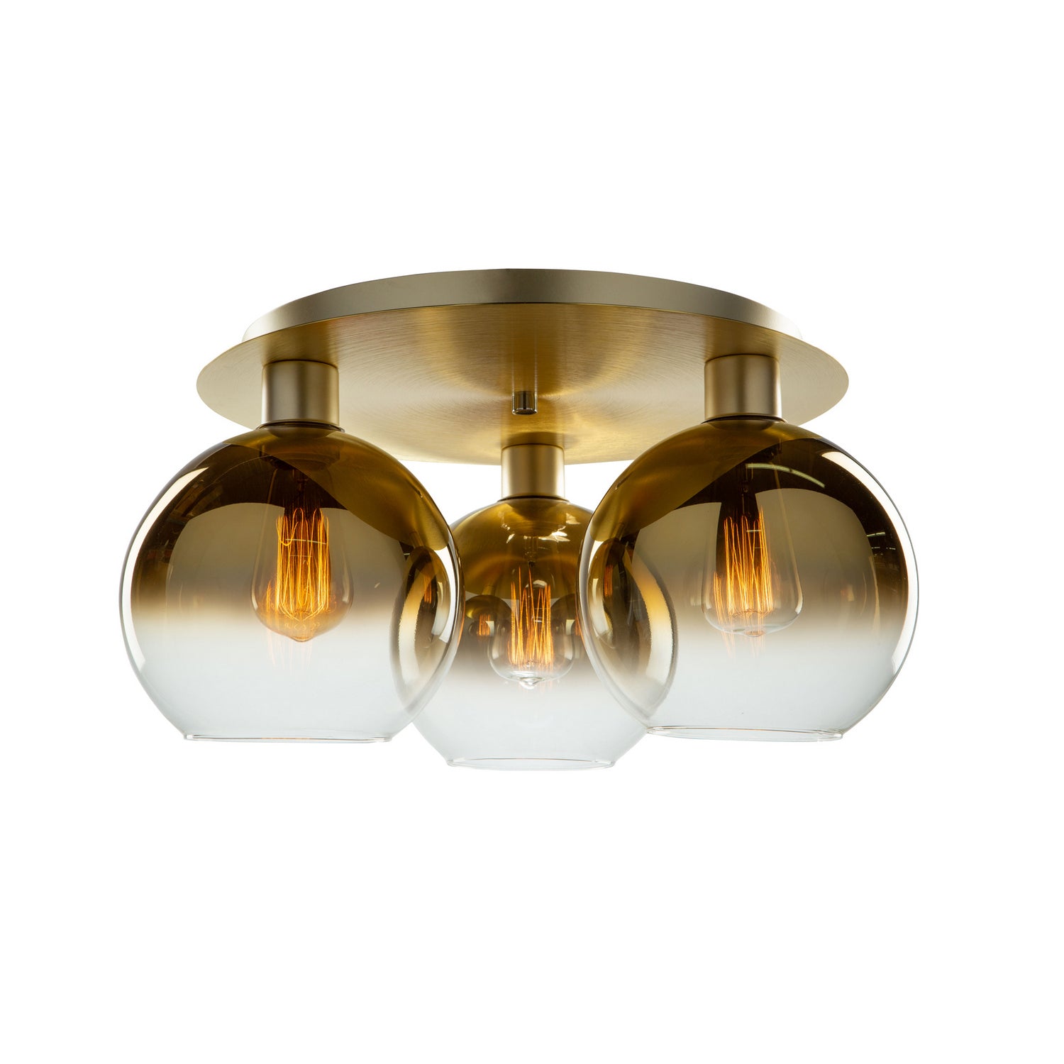 Artcraft - SC13282GD - Three Light Semi-Flush Mount - Morning Mist - Gold