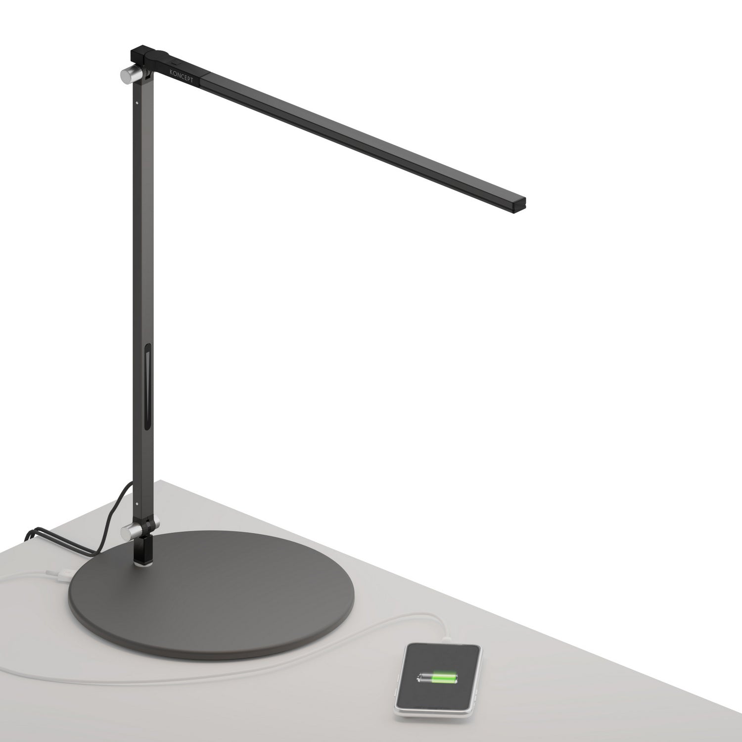 Koncept - AR1000-CD-MBK-USB - LED Desk Lamp - Z-Bar - Metallic black