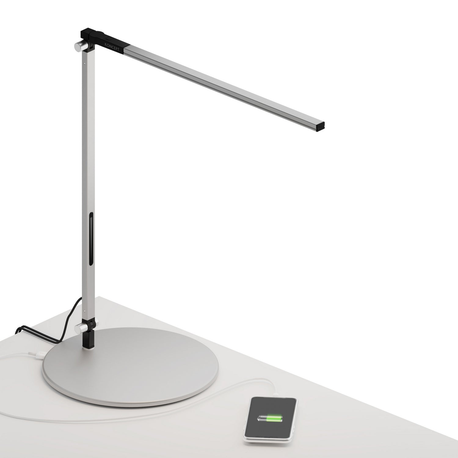 Koncept - AR1000-CD-SIL-USB - LED Desk Lamp - Z-Bar - Silver