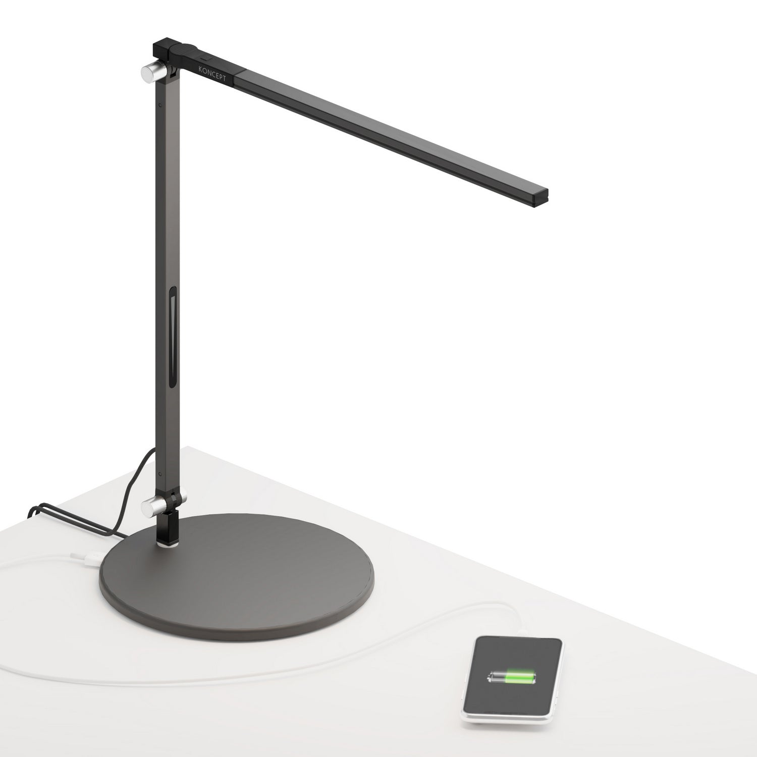 Koncept - AR1100-CD-MBK-USB - LED Desk Lamp - Z-Bar - Metallic black