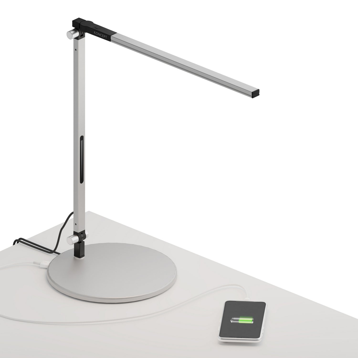 Koncept - AR1100-CD-SIL-USB - LED Desk Lamp - Z-Bar - Silver