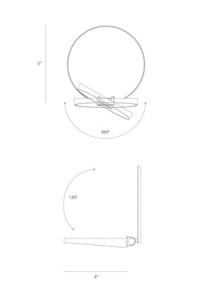 Koncept - GRW-S-CRM-PTB-HW - LED Wall Sconce - Gravy - Chrome, Paintable (Primed White)