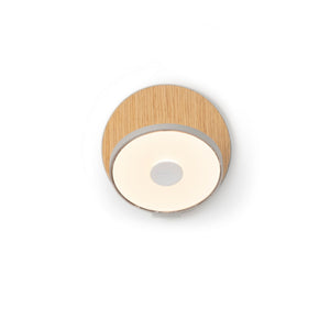 Koncept - GRW-S-SIL-WOK-HW - LED Wall Sconce - Gravy - Silver, White Oak