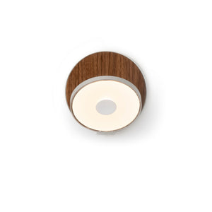 Koncept - GRW-S-SIL-OWT-HW - LED Wall Sconce - Gravy - Silver, Oiled Walnut