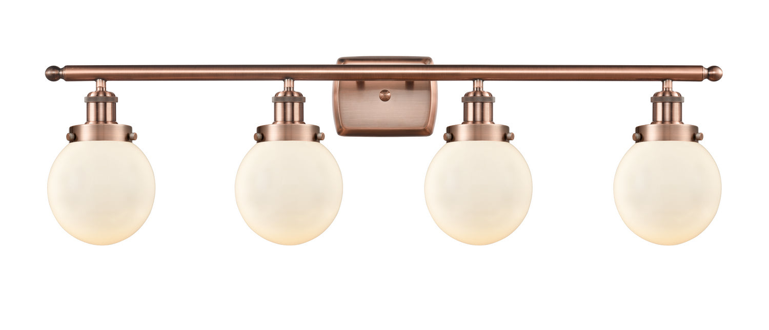 Innovations - 916-4W-AC-G201-6 - Four Light Bath Vanity - Ballston Urban - Antique Copper