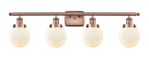 Innovations - 916-4W-AC-G201-6 - Four Light Bath Vanity - Ballston Urban - Antique Copper