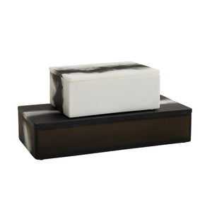 Arteriors - 5623 - Boxes, Set of 2 - Holliees - Black & White