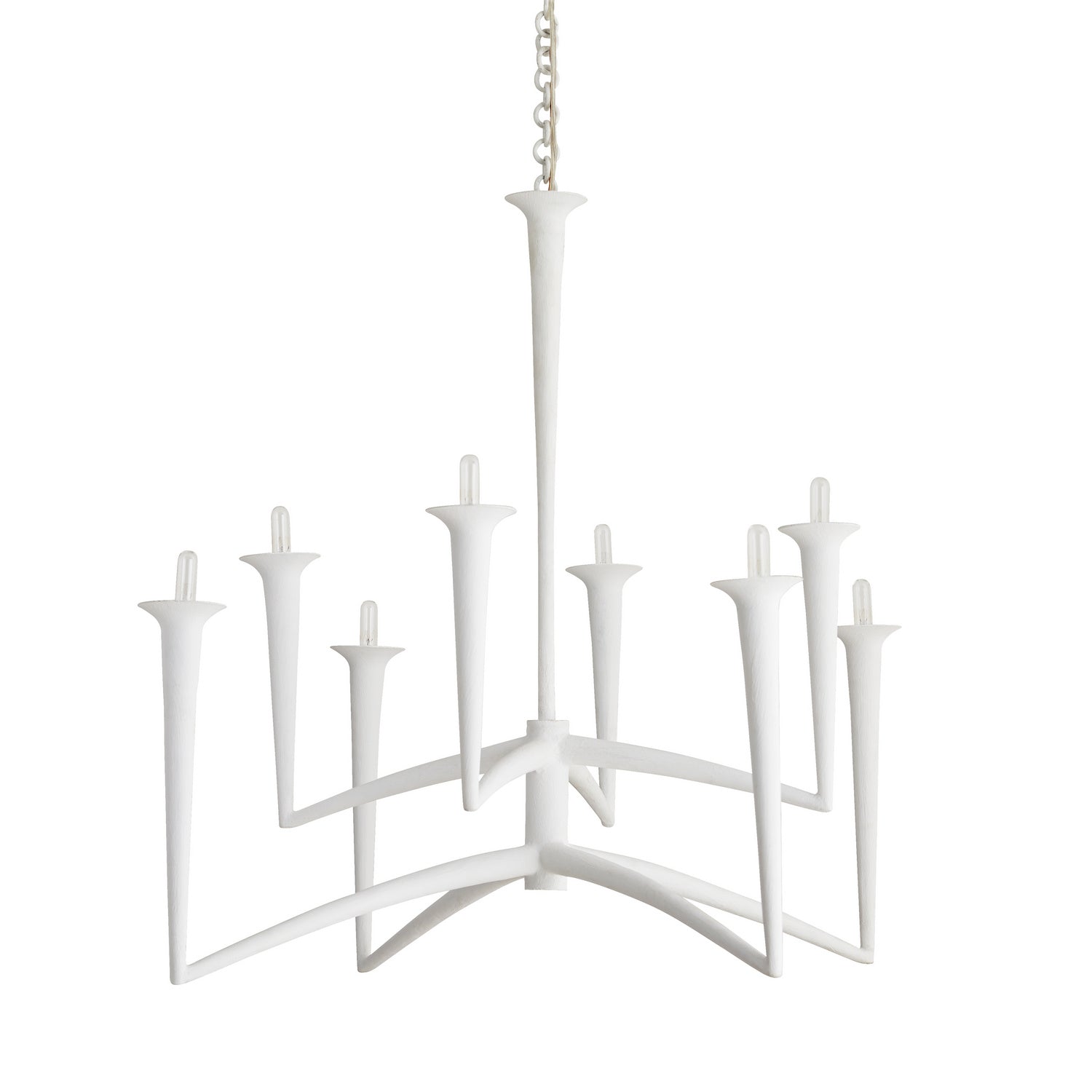 Arteriors - 84062 - Eight Light Chandelier - Isma - White Gesso