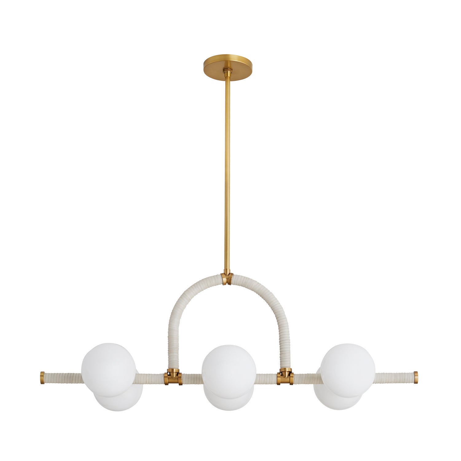 Arteriors - 89467 - Six Light Linear Chandelier - Harrison - Antique Brass