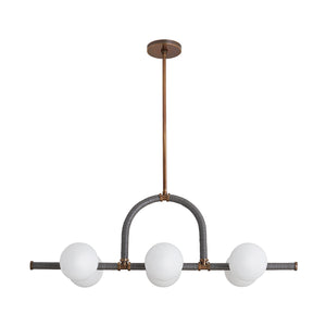 Arteriors - 89469 - Six Light Linear Chandelier - Harrison - Heritage Brass