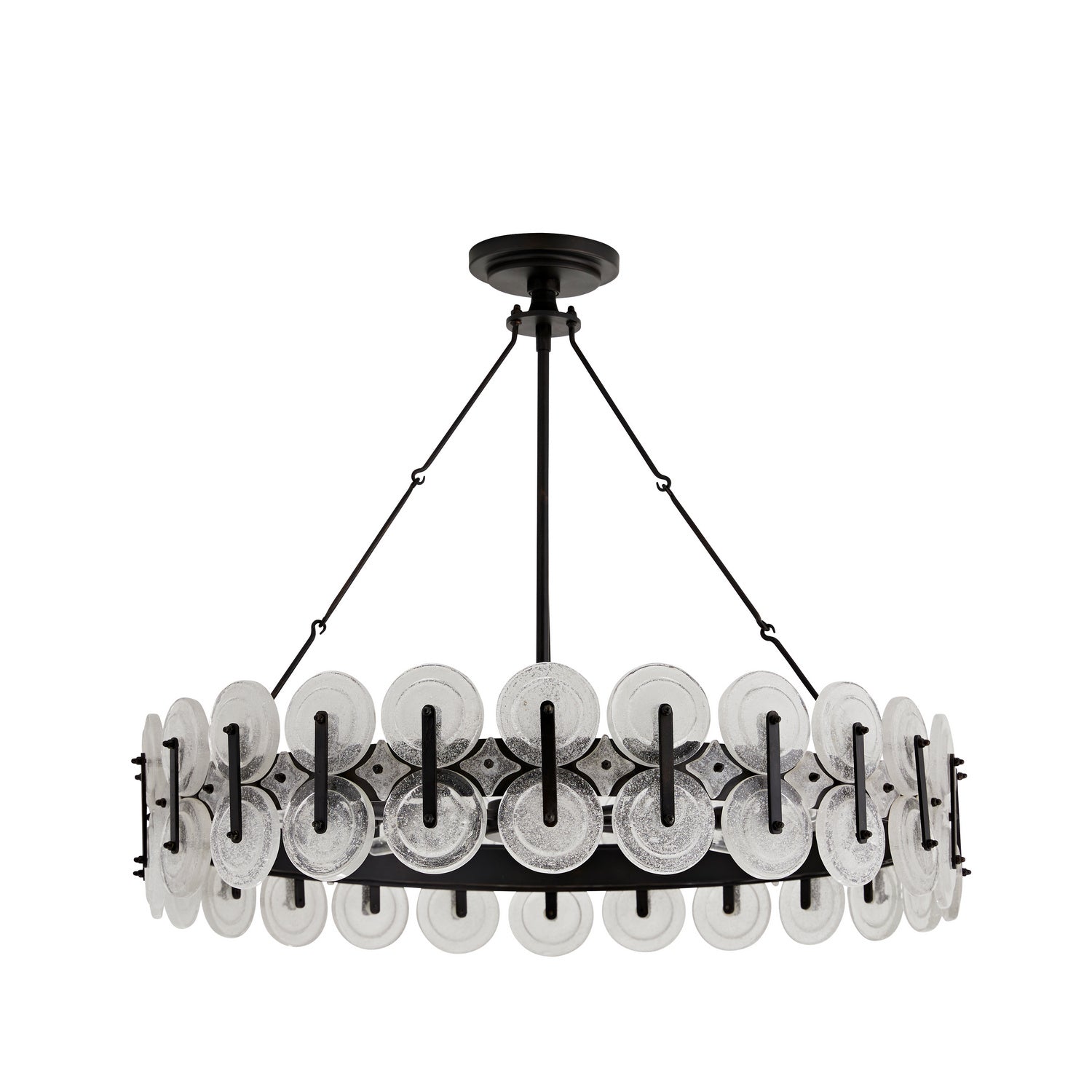 Arteriors - DK82001 - Eight Light Chandelier - Rondelle - Blackened Iron