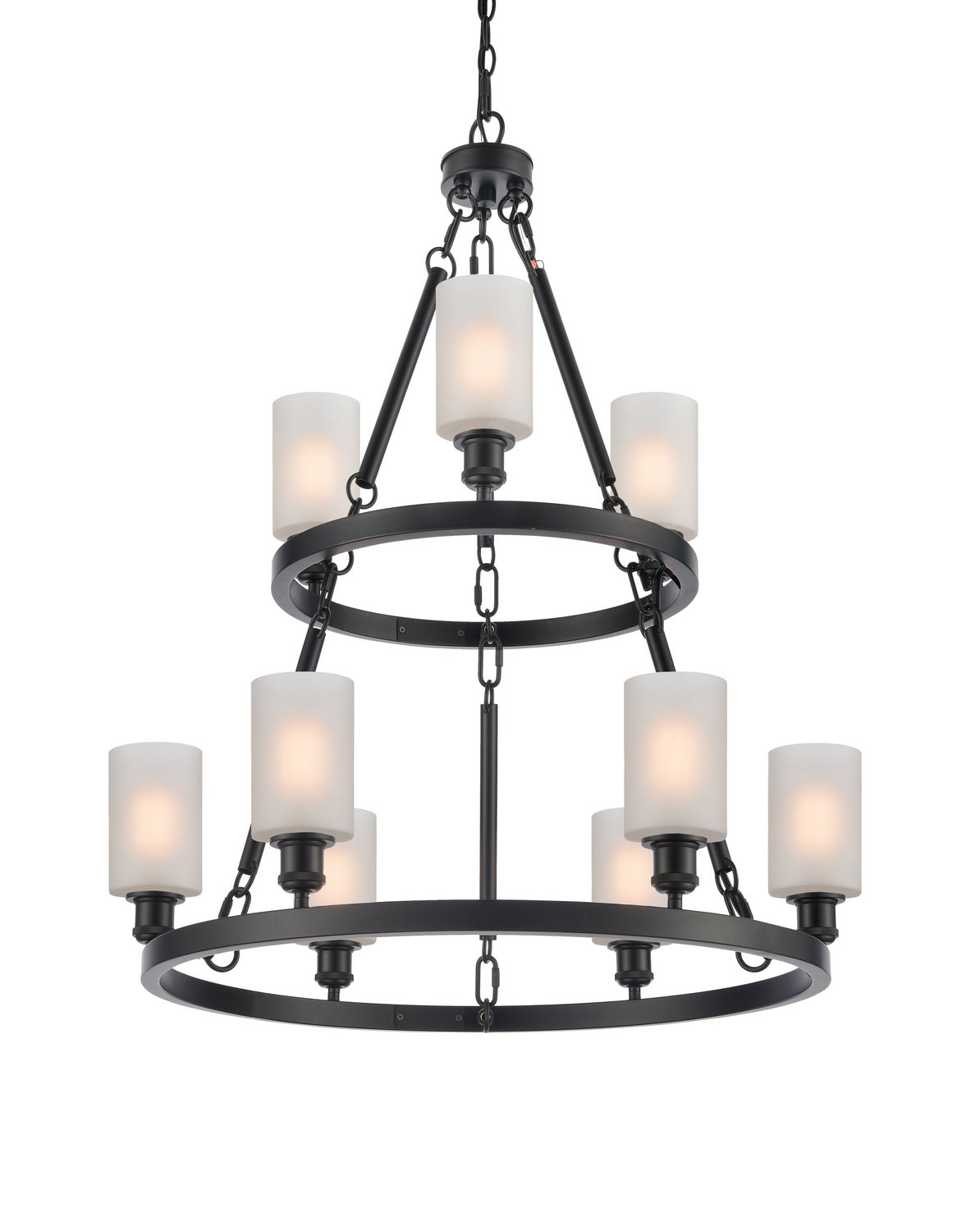 Innovations - 8203-BK-G801 - Nine Light Chandelier - Ballston - Matte Black