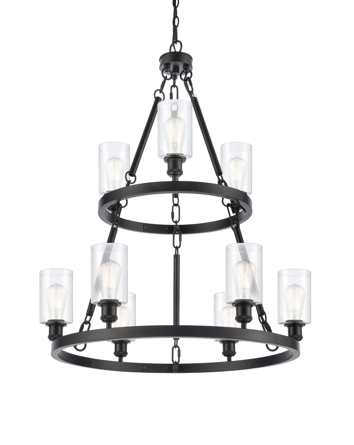 Innovations - 8203-BK-G802 - Nine Light Chandelier - Ballston - Matte Black