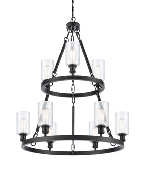 Innovations - 8203-BK-G802 - Nine Light Chandelier - Ballston - Matte Black